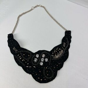 Black and Gold Embellished beaded Necklace‎